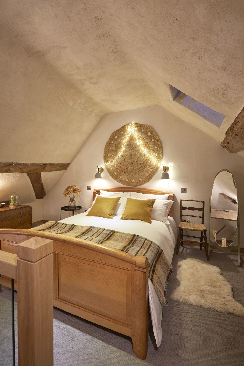 The mezzanine bedroom with a kingsize double bed